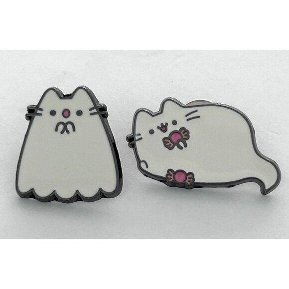 Halloween Pusheen Ghost Boosheen Enamel Pin Set Of 2 2021 CultureFly Pins - Picture 1 of 3